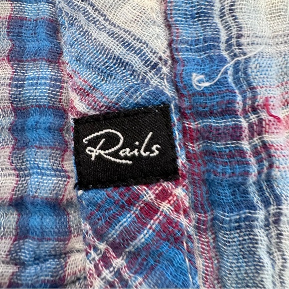 Rails Womens Blue Plaid Long Sleeve Button Down Shirt Size XS - Picture 9 of 11